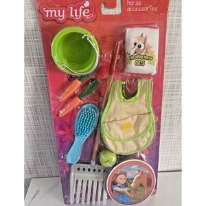 My Life As Doll 18" Doll Horse Care Accessories New 8 Pc Set Food Bucket BxSS